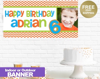 Kids Aged Birthday Photo Banner | Birthday Banner | Personalized Birthday Banner | Vinyl Printed Banner | Boys Birthday Banner | Yard Banner