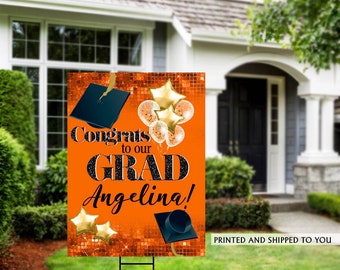 Class of 2023 Graduation Yard Sign - High School Senior Welcome Sign - Welcome Sign Congrats, Grad Lawn Sign, Graduation Yard Sign - Orange