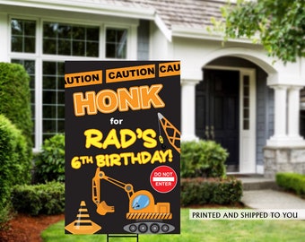 Birthday Yard Sign | Quarantine Birthday | Birthday Lawn Sign | No one is Invited Sign |  Birthday Sign | Construction Truck Yard Sign