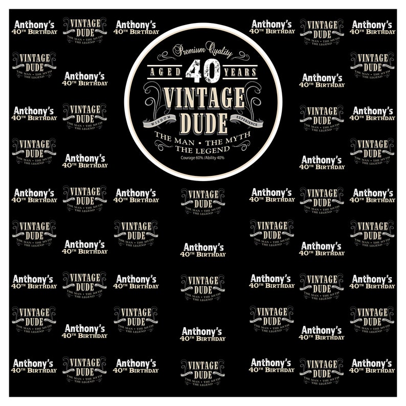 Vintage Dude Photo Backdrop Milestone Photo Backdrop 40th Etsy