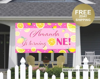 Birthday Banner | Personalized Birthday Banner | Lemonade Banner | Lawn Banner | HONK Birthday Banner |  First Birthday Banner