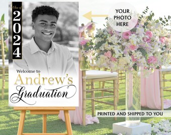 Graduation Photo Welcome Sign | Grad Party Welcome Sign | Congrats Foam Board Sign | Graduation Foam Board Sign | Class of 2024 Welcome Sign