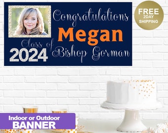 Class of 2024 Graduation Photo Banner ~ Personalized Grad Banners - Congratulations Banner, Congrats Grad Banner, Class of 2024, Yard Banner