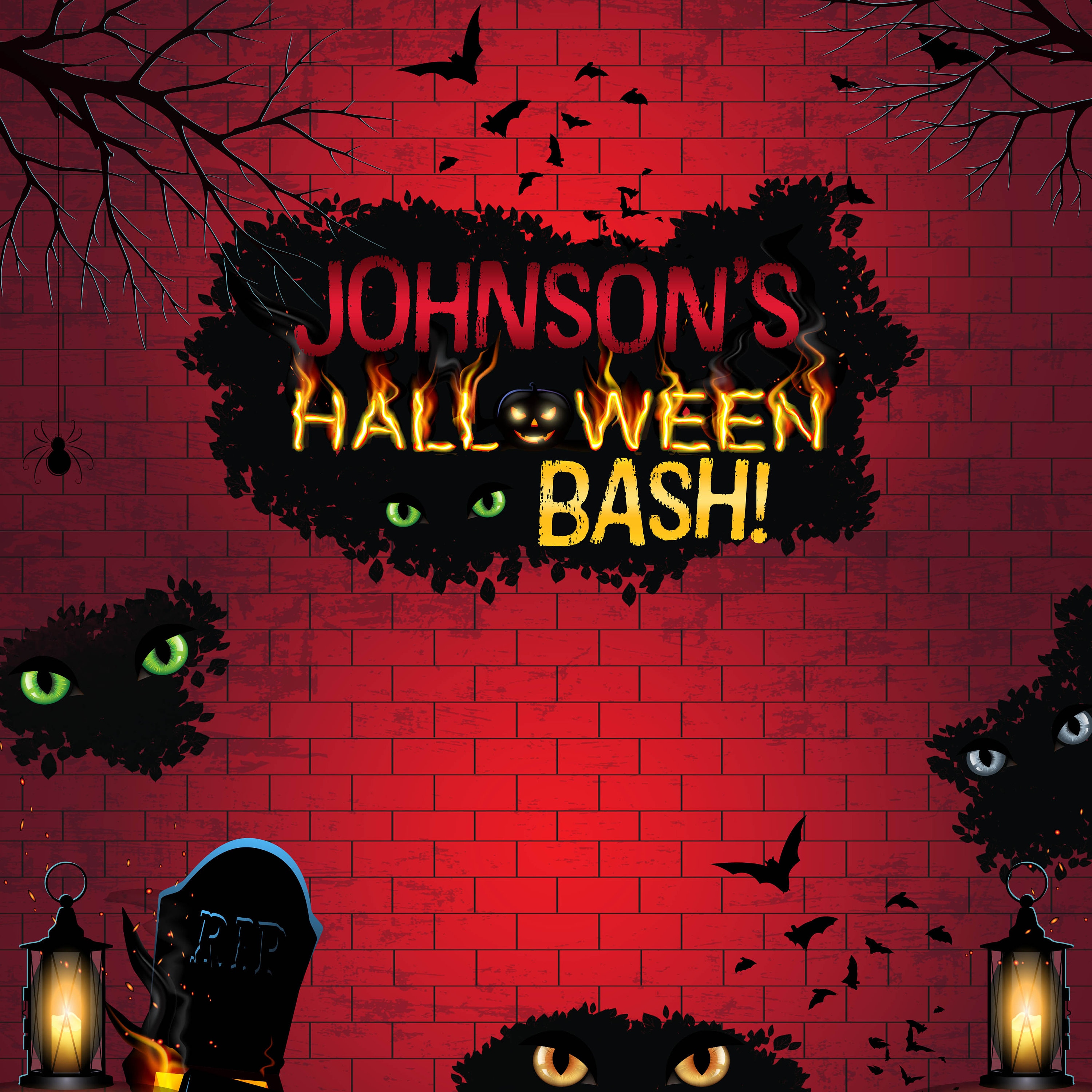 Halloween Bash Party Photo Backdrop Halloween Photo Etsy