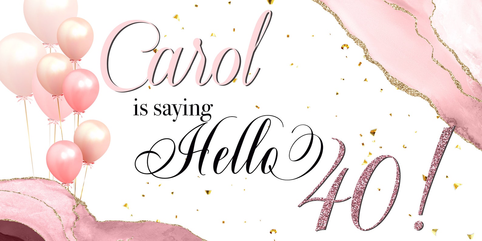 40th Birthday Personalized Banner Birthday Banner Birthday - Etsy