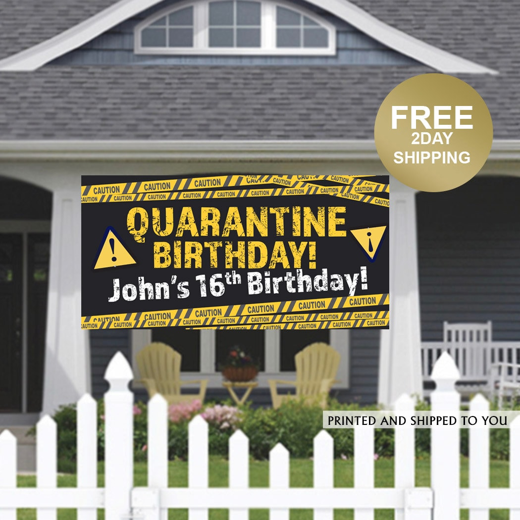 Quarantine Birthday Banner | Personalized Birthday Banner | Outdoor B…