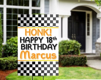 Birthday Yard Sign | Quarantine Birthday | Birthday Lawn Sign | Birthday Sign | Racing Birthday Sign | Happy Birthday Sign, 16th Birthday