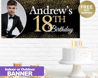 18th Birthday Personalized Banner | Birthday Banner | Birthday Yard Banner | 18th Birthday Party Banner | Photo Banner | Lawn Banner