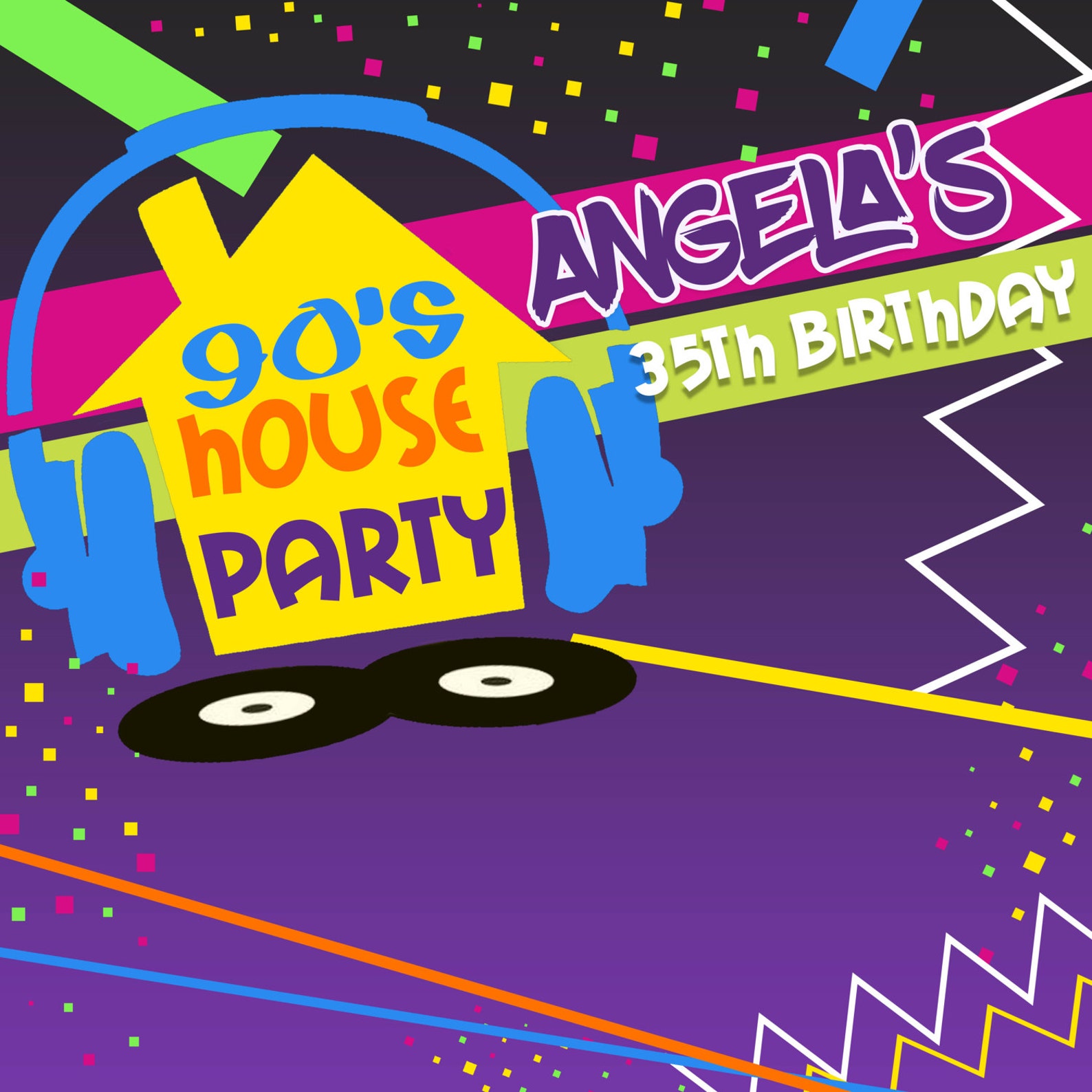 90's House Party Personalized Photo Backdrop 90's Etsy