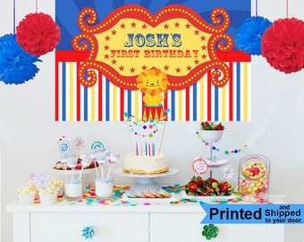 Circus Personalized Photo Backdrop, Circus Birthday Cake Table Backdrop, First Birthday Photo Booth Backdrop, Birthday Backdrop, Printed