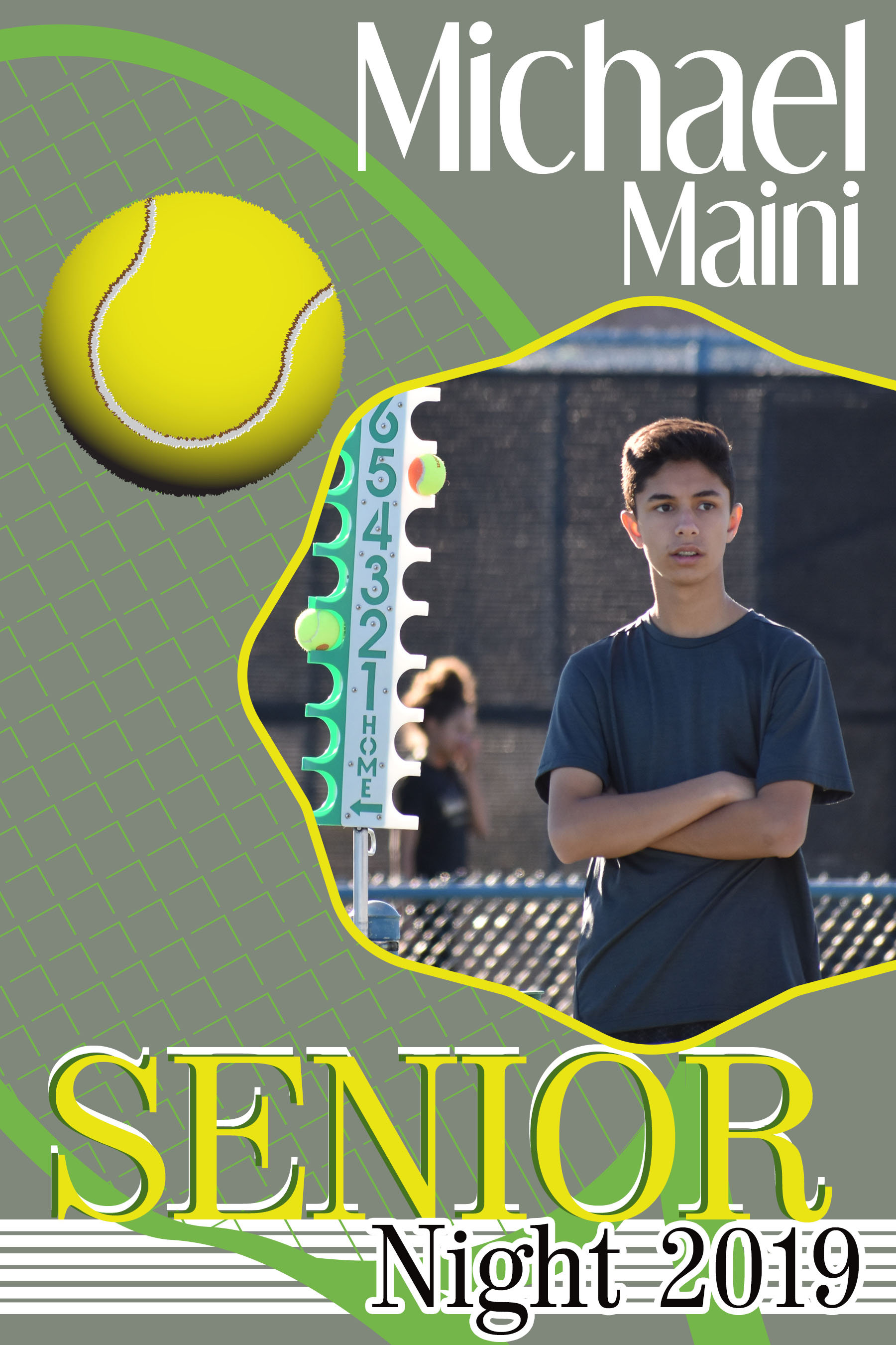 Senior Night Poster - High School Senior Night Poster, Tennis Senior