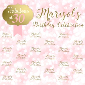 30th Birthday Party Personalized Photo Backdrop Sweet Sixteen Photo Backdrop Milestone Birthday Photo Booth Backdrop Step and Repeat image 2