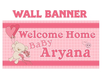 Welcome Home Baby Banner ~ Personalized Party Banners, It's a Girl Banner, Welcome Home Banner, Baby Shower Banner