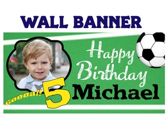 Soccer Party Banner ~ Birthday Banners - Party Banners - Photo Banners - Sports Party Banner - Printed Banner