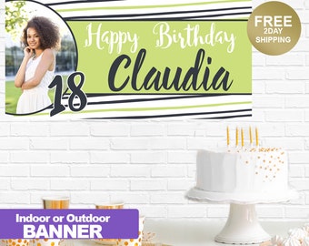 18th Birthday Banner | Personalized Banner | Photo Birthday Banner | Indoor or Outdoor Banner | Custom Banner | Birthday Banner