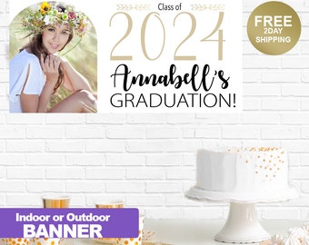 Graduation Photo Banner | Grad Banner | Congrats Grad Vinyl Banner | Class of 2024 Banner | High School Grad Banner | Grad Party Banner