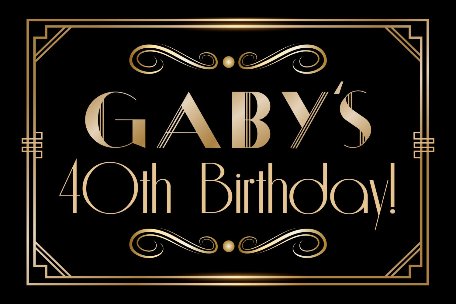 Custom Backdrop Roaring 20/'s Personalized Backdrop Printed Great Gatsby Backdrop 40th Birthday Backdrop Birthday Cake Table Backdrop