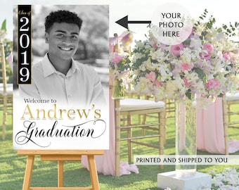 Graduation Photo Welcome Sign - Grad Party Welcome Sign, Welcome Sign Congrats, Foam Board Sign, Graduation Sign, Class of 2019 Welcome Sign