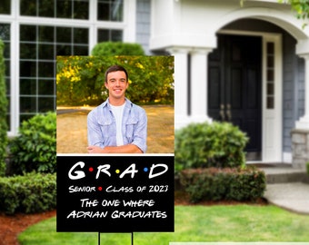 Class of 2023 Graduation Photo Yard Sign - High School Senior Welcome Sign - Welcome Sign Congrats, Foam Board Sign, Graduation Yard Sign