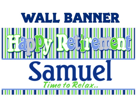happy retirement banner personalized party banner retirement etsy