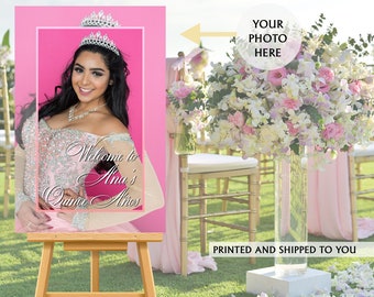 Mis Quince Años Welcome Sign, Welcome to the Party Sign, 15th Birthday Welcome Sign, Foam Board Welcome Sign, Photo Birthday Welcome Sign