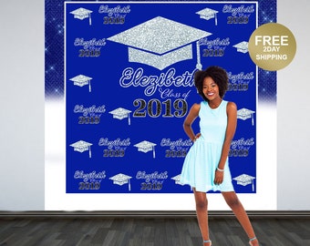 Graduation Photo Backdrop | Personalized Photo Backdrop | Class of 2023 Photo Backdrop | Congrats Grad Photo Backdrop |  Printed Backdrop