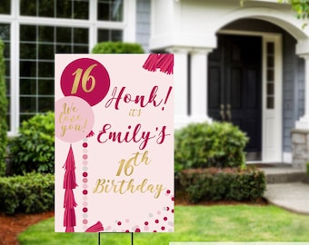 Honk Birthday Yard Sign | Quarantine Birthday | Birthday Yard Sign | Birthday Signs | 16th Birthday Yard Sign | Happy Birthday Lawn Sign