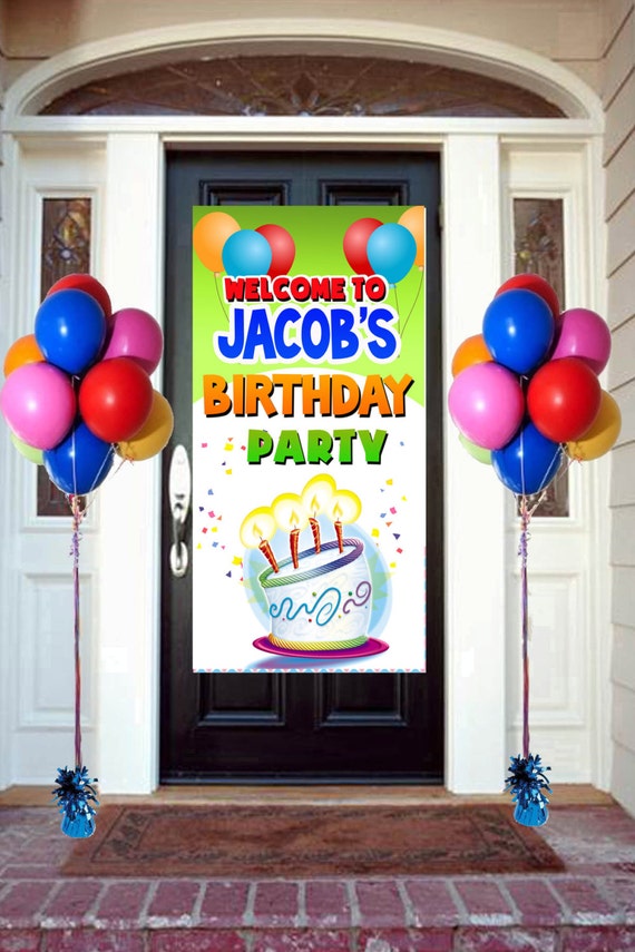 happy birthday door banner