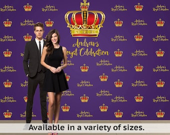 Crown Royal Personalized Photo Backdrop - Royal Celebration Photo Backdrop- Step and Repeat Photo Backdrop, Printed Vinyl Backdrop,