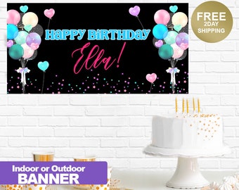 Happy Birthday Banner | Birthday Banner | Photo Birthday Banner |Birthday Balloons Banner | Personalized Birthday Banner | Custom Banner