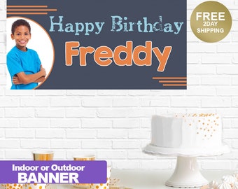 Happy Birthday Boys Banner | Personalized Party Banner | Photo Custom Vinyl Banner | Birthday Banner | Printed Custom Banner | 13th Birthday