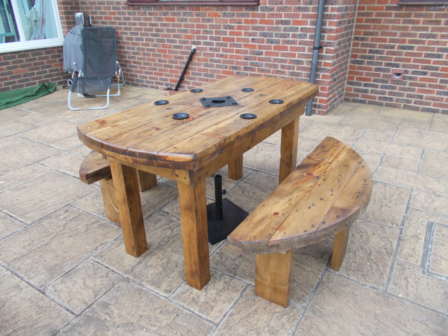 Cable Drum Table & Bench set Etsy