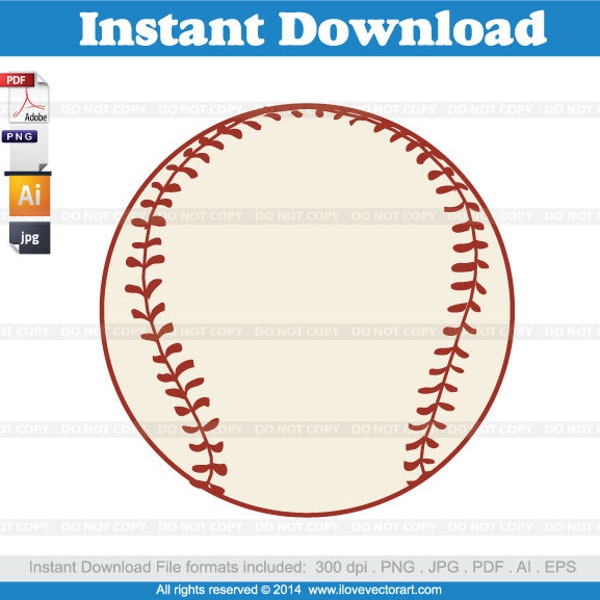 Baseball Clipart, Commercial Free Use, vector graphics, clip art, images - Favorite on instagram tumblr pinterest facebook twitter