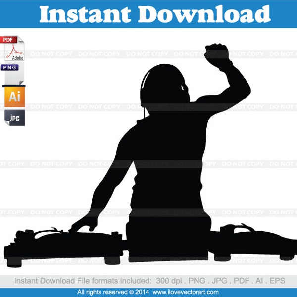 DJ Clipart, Commercial Free Use, vector graphics, clip art, images - Favorite on instagram tumblr pinterest facebook twitter