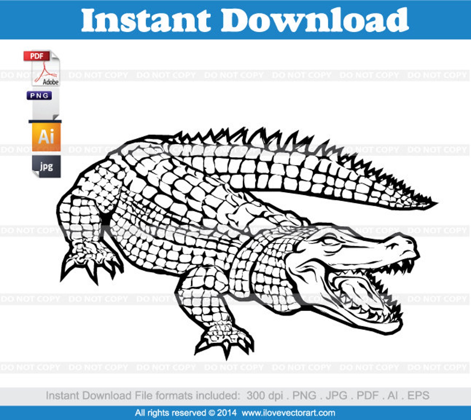 Alligator Clipart, Commercial Free Use, Vector Graphics, Clip Art ...