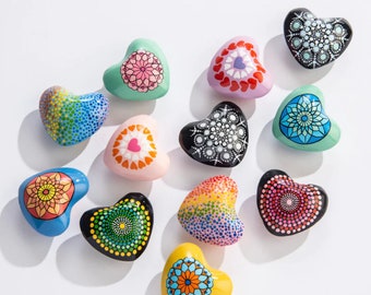 Hand-Painted Mandala Chime Hearts | Kids Music Class, Anxiety Tools, Elderly Toys | Hand Chimes