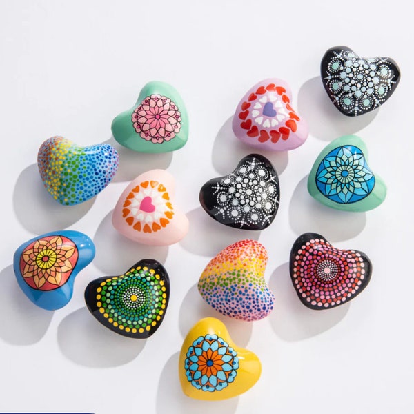 Hand-Painted Mandala Chime Hearts | Kids Music Class, Anxiety Tools, Elderly Toys | Hand Chimes