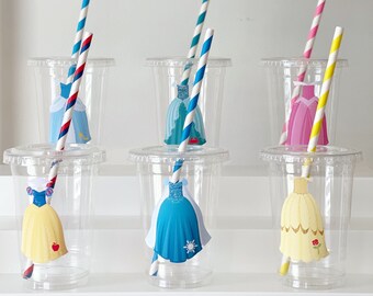 Disney Princess Birthday Party Cups, Princess and Prince Party Favors