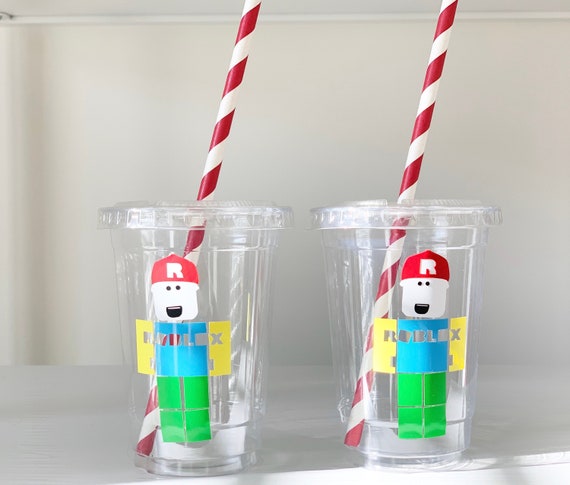 Roblox Party Supplies Roblox Party Favors Cups Roblox Etsy - roblox popcorn box roblox popcorn box party favors table etsy