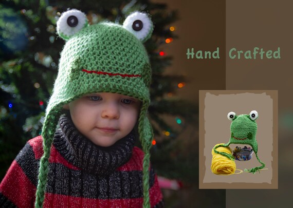 crochet frog hat