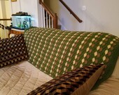 Camouflage blanket, Army green Afghan, throw