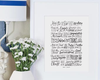 may the god of women hand lettered print // christian art print // benedicte // gift for mom // gift for her // prayer for women