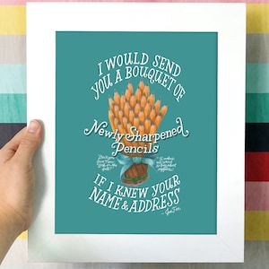 Bouquet of Pencils You&#39;ve Got Mail Art Print | Wall Art | Wall Art Prints | Art Prints