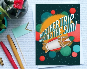 Eine weitere Reise um die Sonne Karte | Geburtstagskarten | 30. Geburtstagsgeschenk | Alles Gute zum Geburtstag