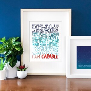 I Am Capable Enneagram Five 8x10 Art Print Mindfulness Gift Self Care Gift Self Love Affirmation image 2