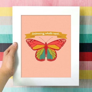 Abrazando lo que sigue (rojo) 8x10 Art Print / Autocuidado / Body Positive / Fat Positive / Self Care Kit / Affirmation Cards / Mental Health