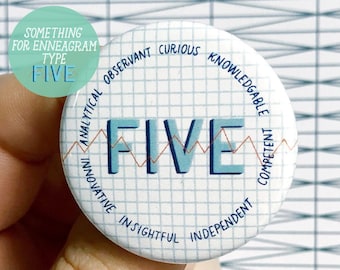 Enneagram Five Button Badge | Encouragement Gift | Self Love | Self Care Gift | Mindfulness Gift