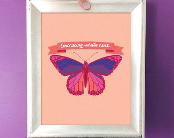 Embracing What's Next (purple) 8x10 Art Print | Self Care | Body Positive | Fat Positive | Self Care Kit | Affirmation Cards | Mental Health