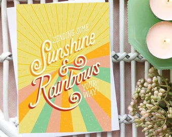 Sunshine and Rainbows Greeting Card | Girlfriend Gift | Sister Gift | Gift for Her