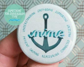 Enneagram Nine Button Badge | Encouragement Gift | Self Love | Self Care Gift | Mindfulness Gift